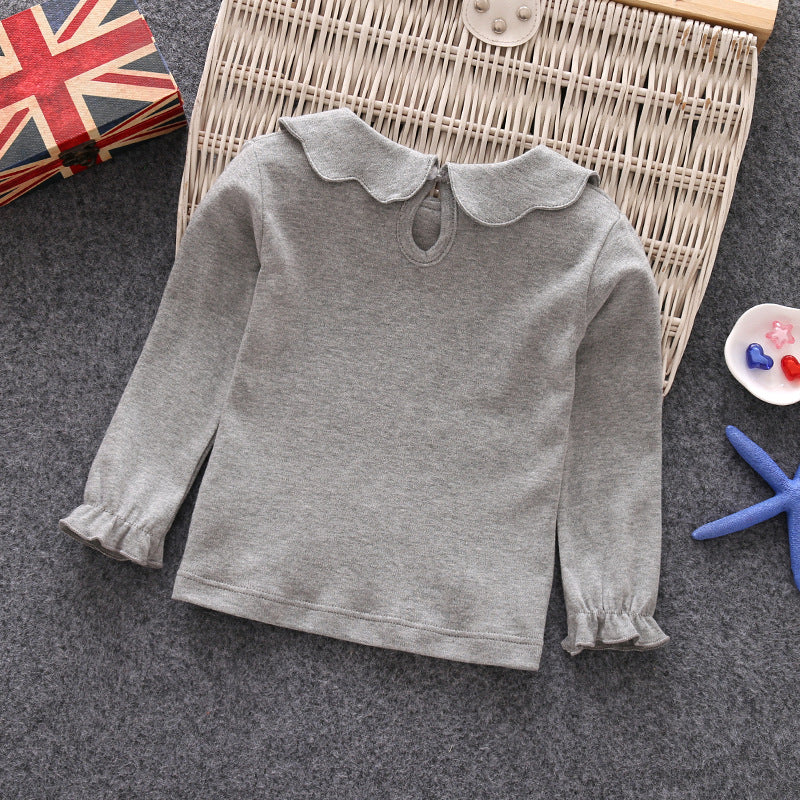 Cute Doll Collar Long Sleeve Top for Girls