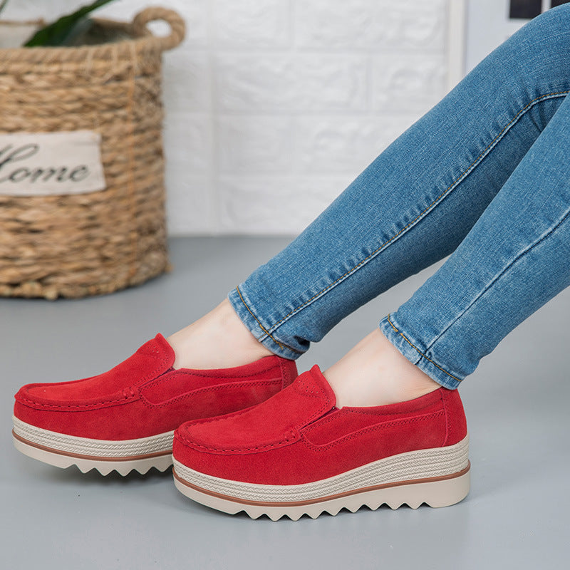 Women's Thick Sole Suede Height Increasing Shoes