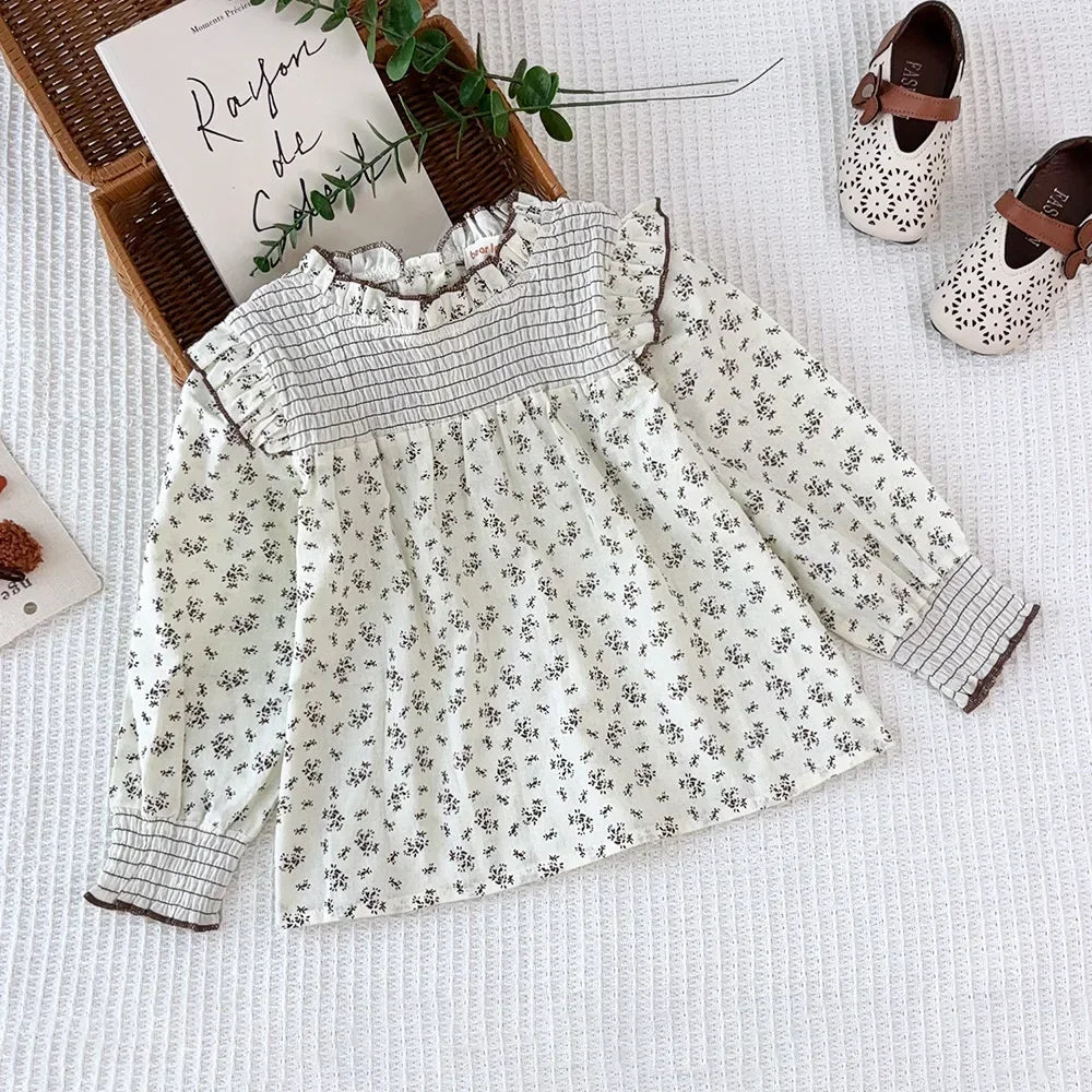 Sweet Cute Baby Girl  Long Sleeved Floral Shirt