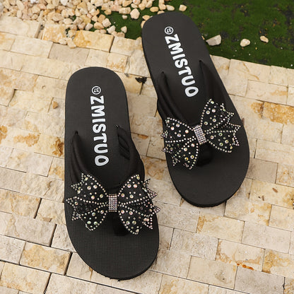 Women's Glitter Bow Flip-Flops