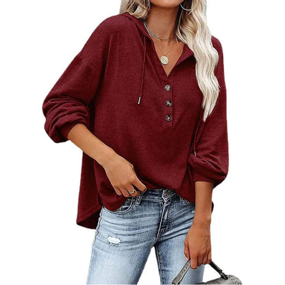 Loose V-neck Long-sleeved Sweater for Women