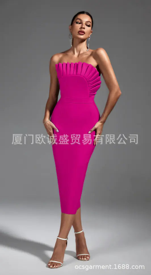 Off-Shoulder Ruched Dress for Women