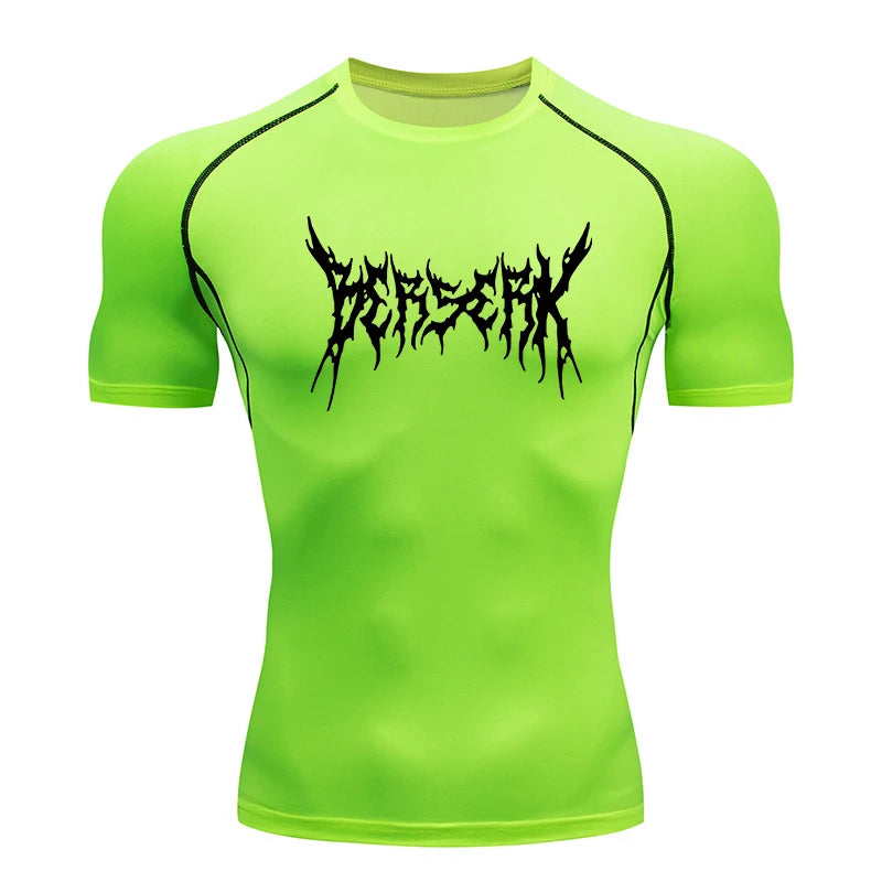 Men Athletic Quick Dry Compression Berserk Print T-shirts Tees