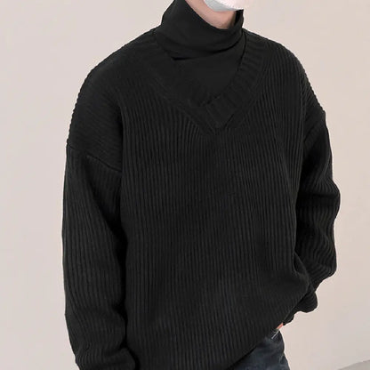 Men's Long Sleeve V-neck Fashion Sweater