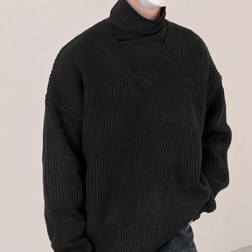 Men's Long Sleeve V-neck Fashion Sweater
