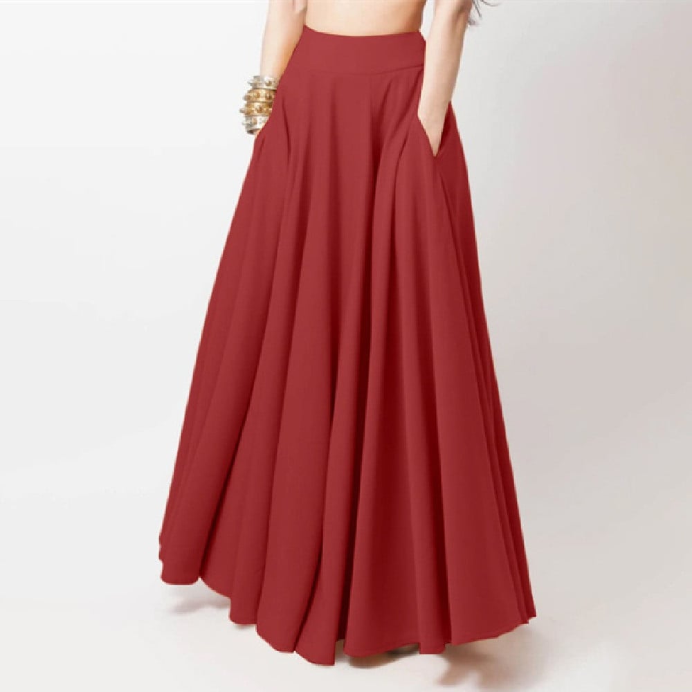 Plus Size Women's Pleated Half-Length Skirt