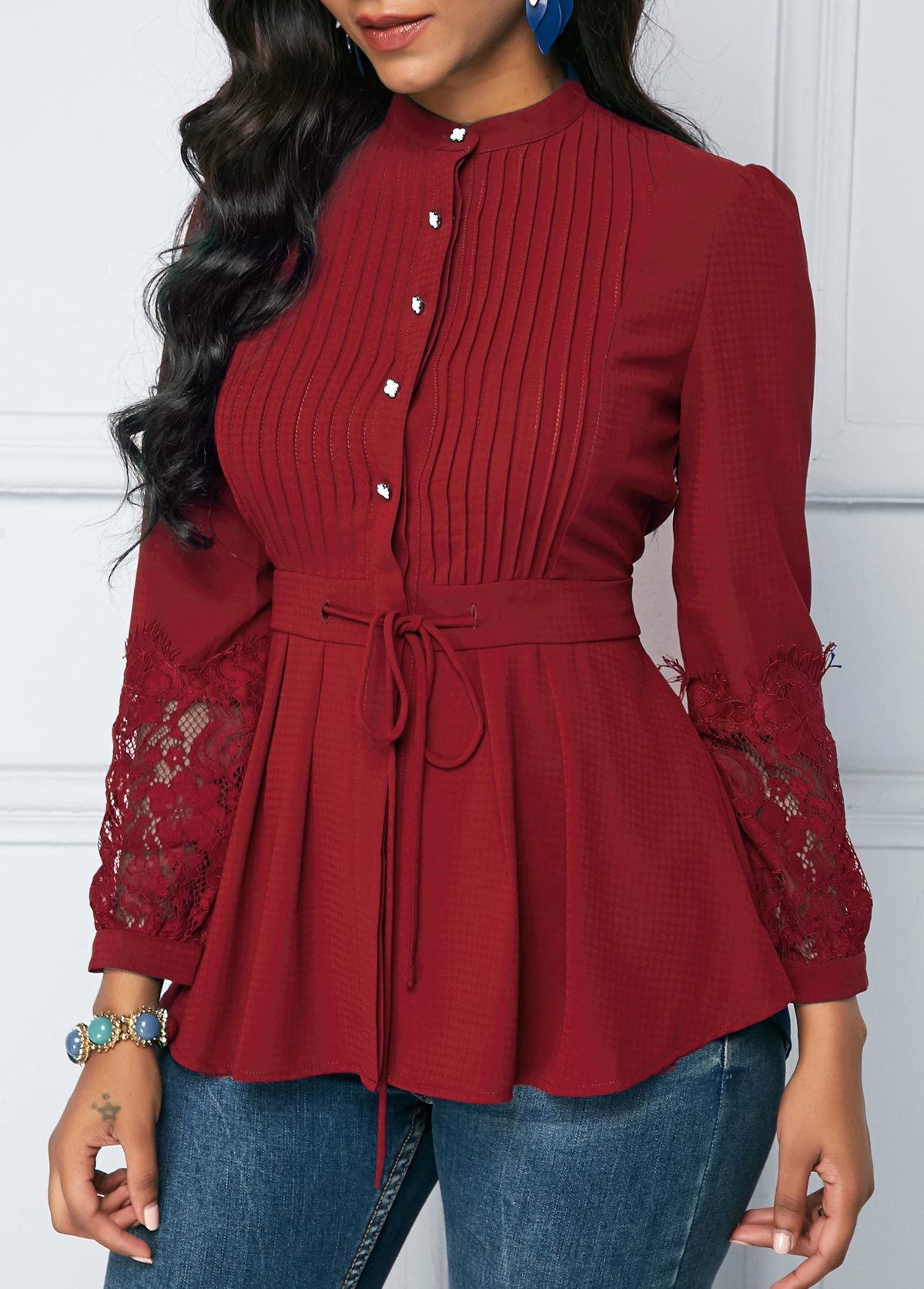Solid Color Long Sleeve Plus Size Work Top
