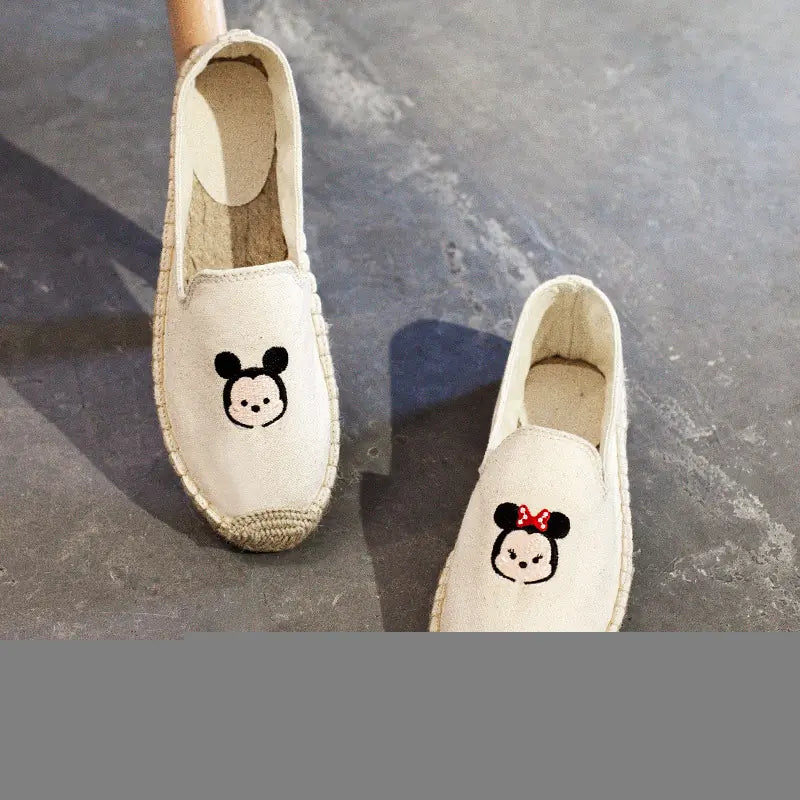 Women's Canvas Slip-On Fisherman Shoes, Breathable Flats