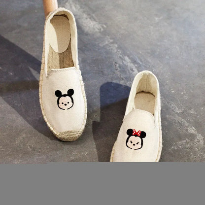 Women's Canvas Slip-On Fisherman Shoes, Breathable Flats