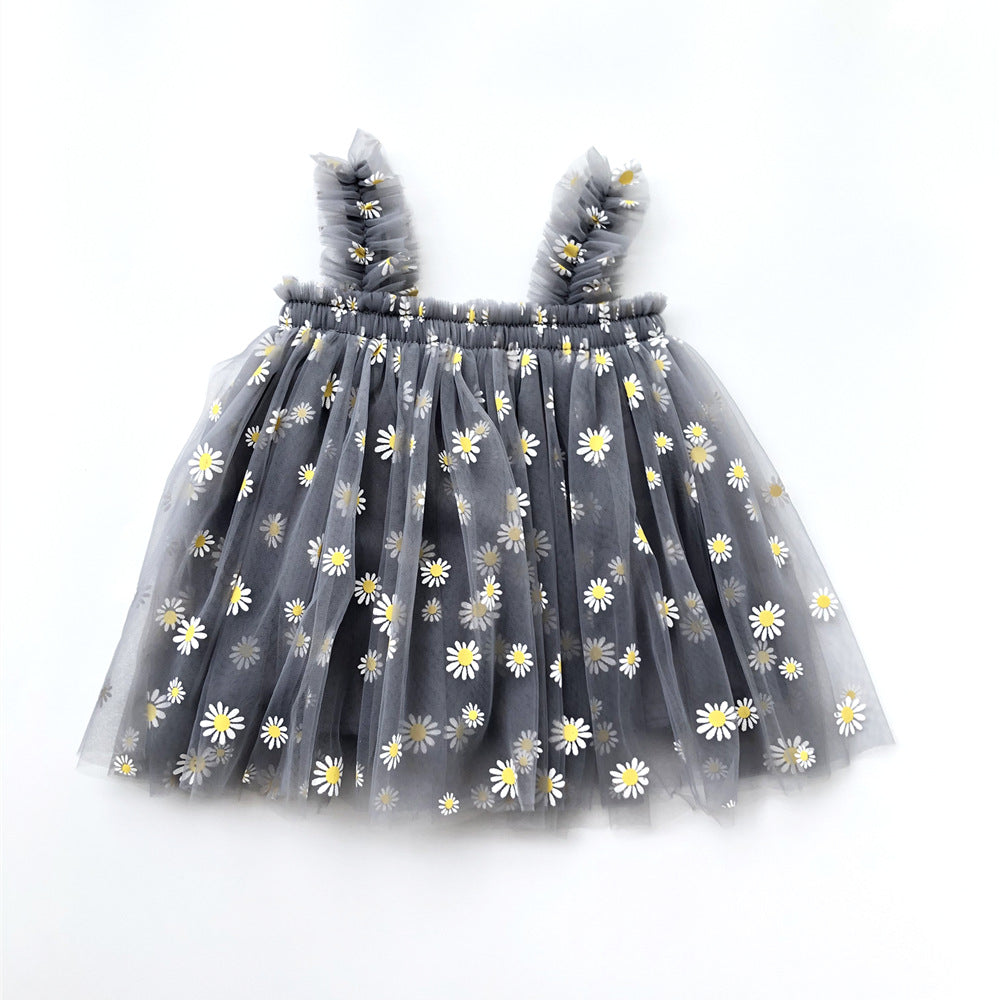 Summer New Girls' Embroidered Tulle Dress (Princess Style)