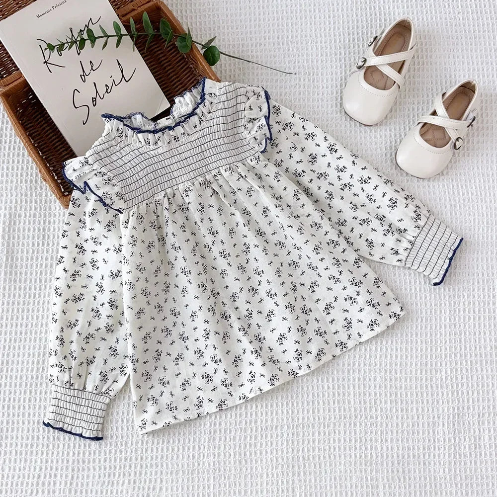 Sweet Cute Baby Girl  Long Sleeved Floral Shirt