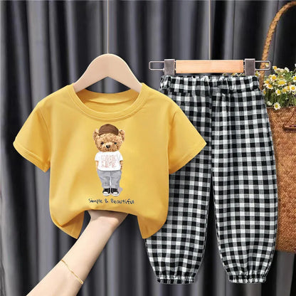 Children's Loose Plaid Two-Piece Suit