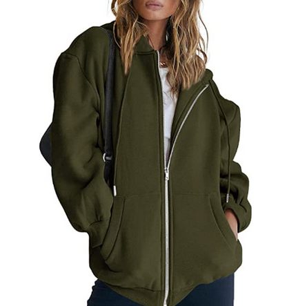 Women's Thickened Fleece Hooded Jacket Cardigan