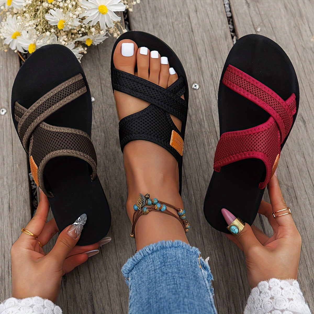 Women's Sporty Slip-On Mesh Sandals