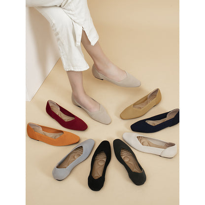Knitted Flat Shoes with Soft Sole for Women