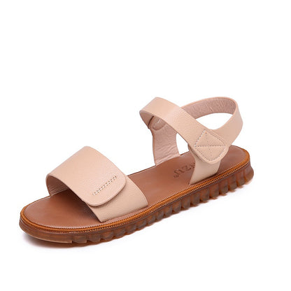 Fish Mouth Velcro Flat Sandals for Stylish Comfort
