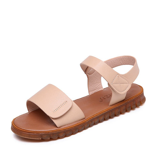 Fish Mouth Velcro Flat Sandals for Stylish Comfort