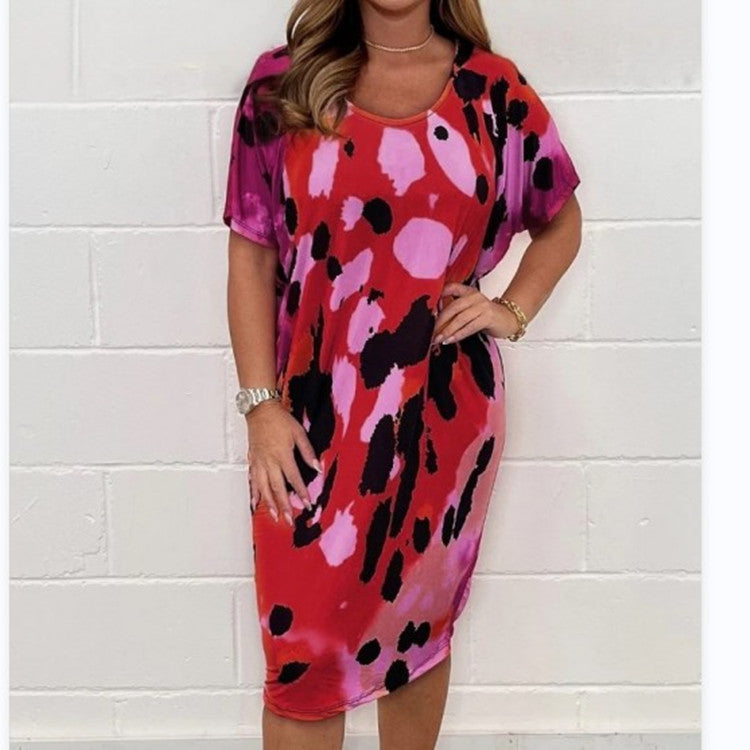 Summer Plus Size Floral Casual Dress for Women