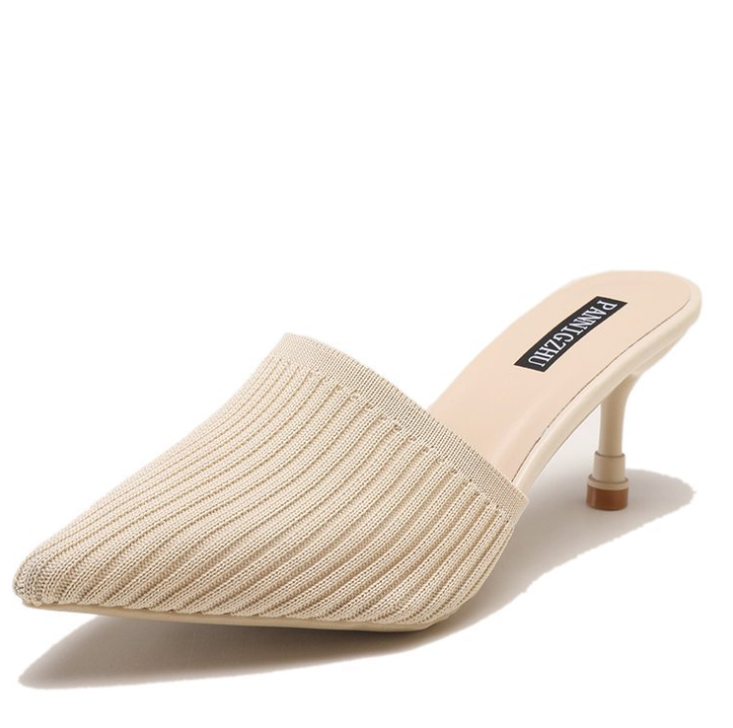 Pointed Toe Knitted High Heels and Sandals