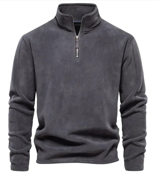 Men's Fleece Stand-Collar Zipper Sweatshirt