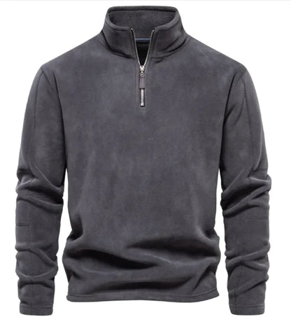 Men's Fleece Stand-Collar Zipper Sweatshirt