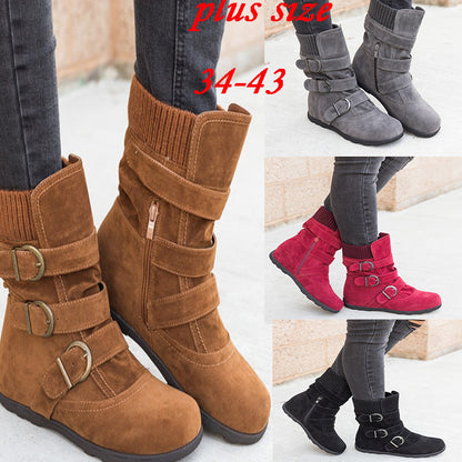 Winter New Cotton Shoes - Plus Size Suede Boots