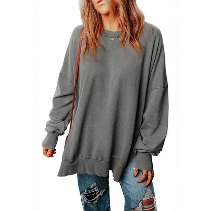 New Solid Color Loose Pullover Top for Women