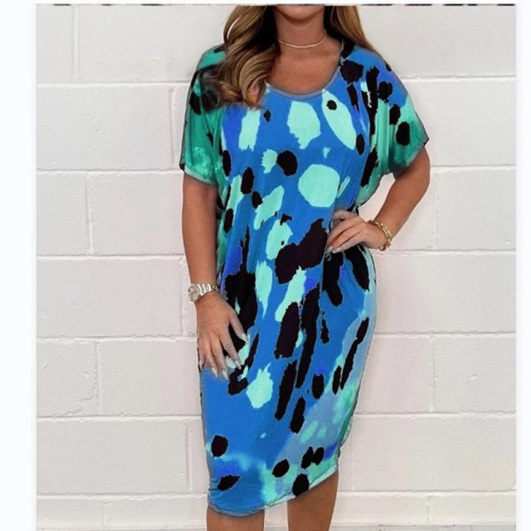 Summer Plus Size Floral Casual Dress for Women