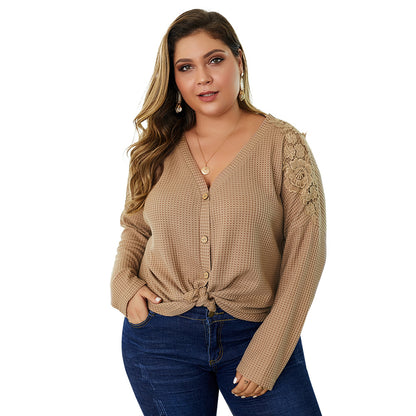 New Women's Knit Shirt Plus Size Cardigan
