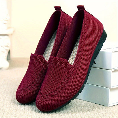 Women's Comfy Solid Color Knit Loafers - Trendy Attic Store01