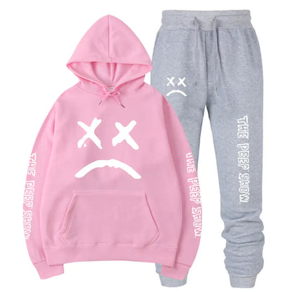 Fleece-Lined Hooded Sweatshirt and Pants Set