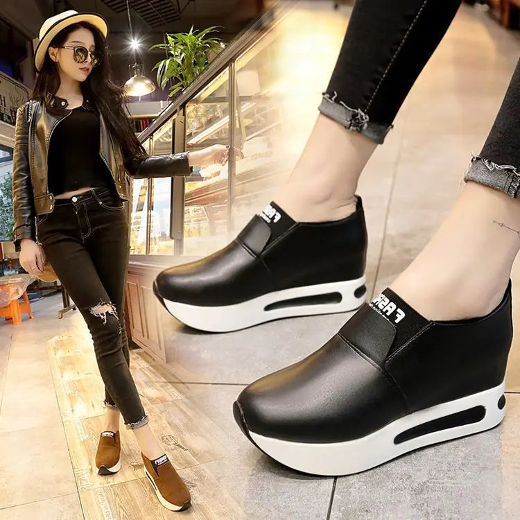 High-Top Casual Women's Sneakers - Trendy Slip-On Shoes