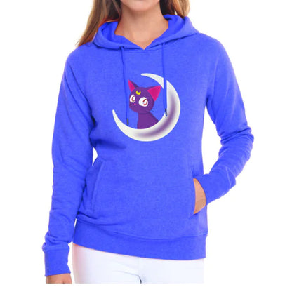Women's Hooded Sweatshirt with Fleece Cat Design