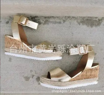 Summer Casual Korean Style Wedge Peep-Toe Heels