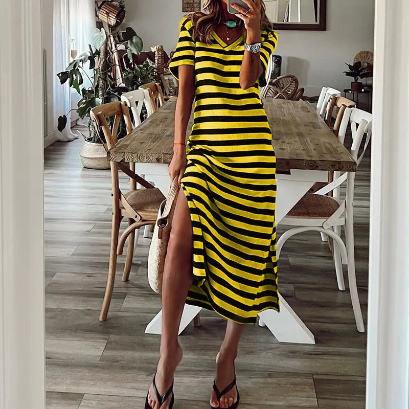 Spring European Style Loose Floral Dress