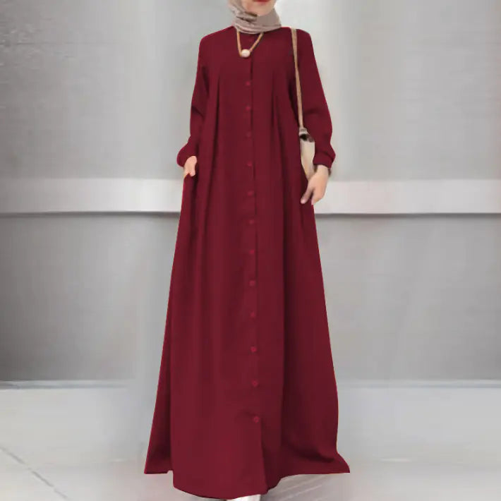 Plus Size Women's Long Dress for Autumn