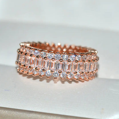 Gold Encrusted Zircon Ring Decoration