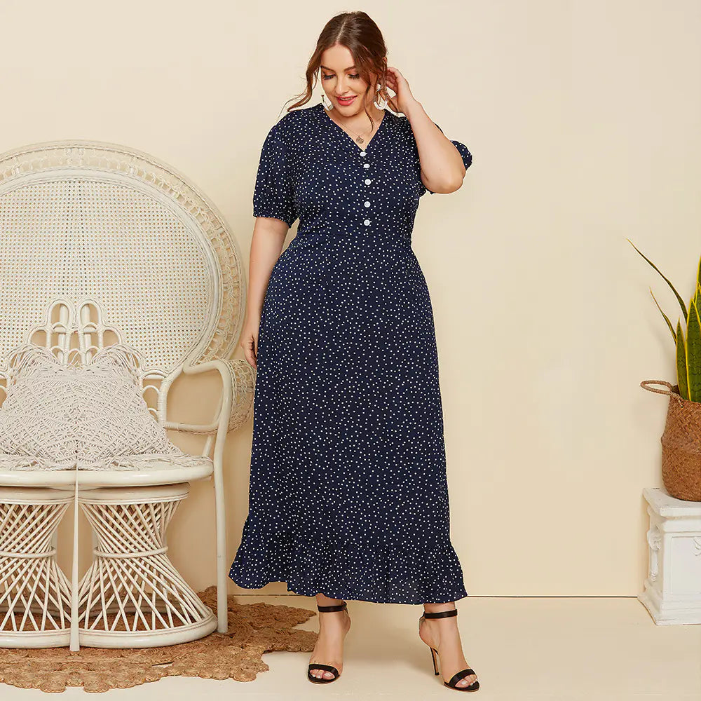 Plus Size Stylish Short Sleeve Dress