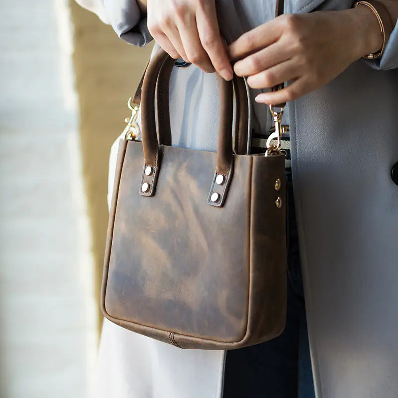 Handmade Soft Leather Commuter Shoulder Bag