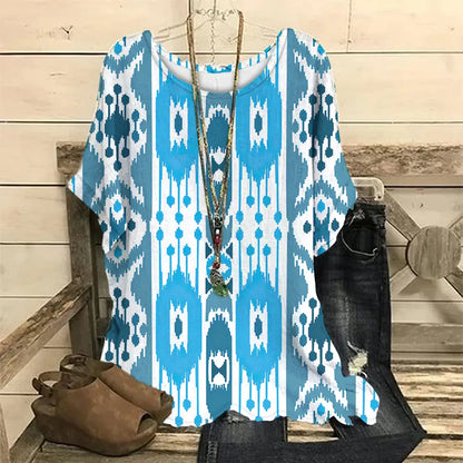 Floral 3D Print Round Neck Women's T-Shirt (Casual) - Trendy Attic Store01