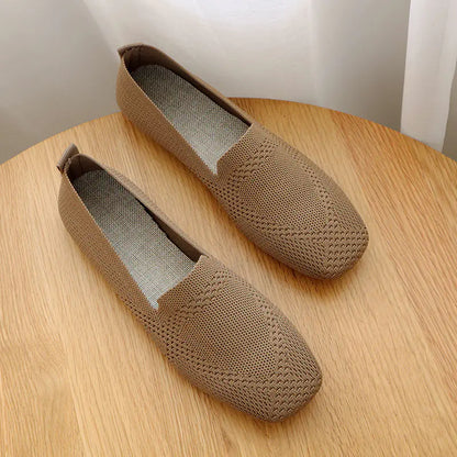 Plus Size Knitted Flat Shoes for Women