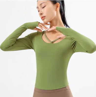 Long Sleeve Halter Neck T-Shirt for Women