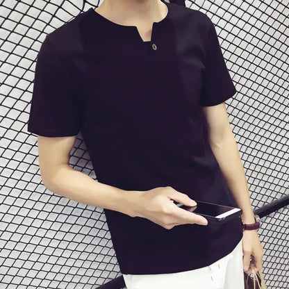 Cotton V-Neck Short Sleeve T-Shirt for Teens