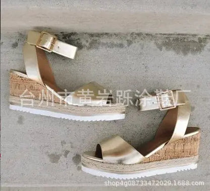 Summer Casual Korean Style Wedge Peep-Toe Heels