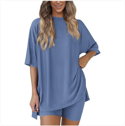 Casual Solid Color Two-Piece Outfit