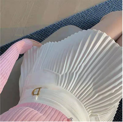 Women's Spring Summer Pleated Skirt Dress