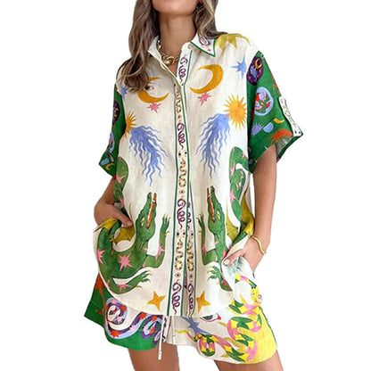 Women's Casual Floral Two-Piece Set