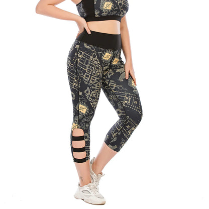 Plus Size Yoga Clothes Set with Sports Bra and Leggings