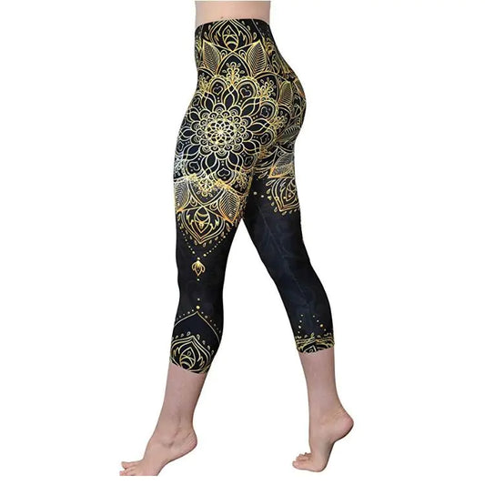 High Waist Printed Elastic Fitness Yoga Pants