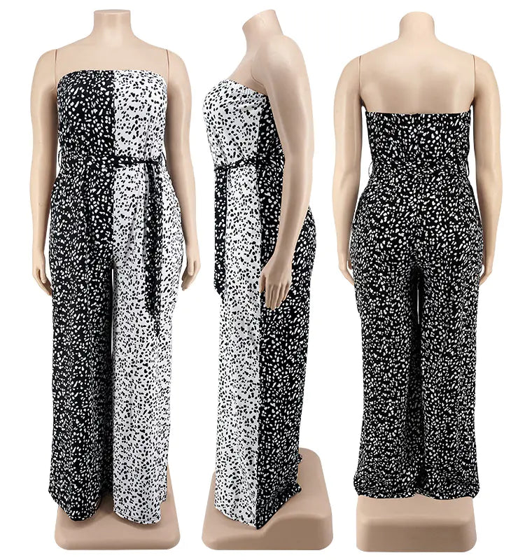 Plus Size Strapless Jumpsuit for Summer Streetwear